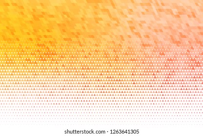 Light Yellow, Orange vector seamless background with triangles. Glitter abstract illustration with triangular shapes. Pattern for design of fabric, wallpapers.