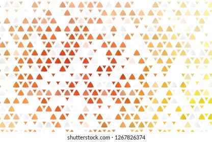 Light Yellow, Orange vector seamless backdrop with lines, triangles. Triangles on abstract background with colorful gradient. Pattern for trendy fabric, wallpapers.