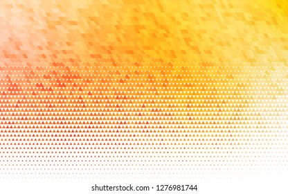 Light Yellow, Orange vector seamless texture in triangular style. Beautiful illustration with triangles in nature style. Pattern for design of fabric, wallpapers.