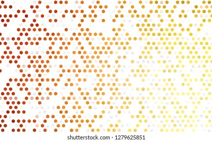 Light Yellow, Orange vector seamless cover with set of hexagons. Illustration with set of colorful hexagons. Pattern for design of fabric, wallpapers.