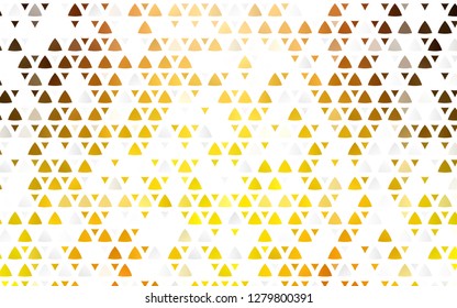 Light Yellow, Orange vector seamless layout with lines, triangles. Glitter abstract illustration with triangular shapes. Design for textile, fabric, wallpapers.