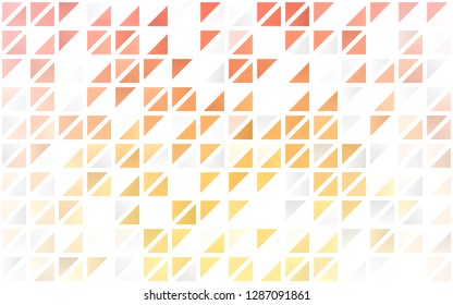 Light Yellow, Orange vector seamless backdrop with lines, triangles. Triangles on abstract background with colorful gradient. Pattern for design of window blinds, curtains.