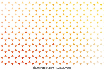 Light Yellow, Orange vector seamless backdrop with lines, triangles. Beautiful illustration with triangles in nature style. Pattern for trendy fabric, wallpapers.