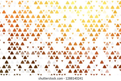Light Yellow, Orange vector seamless backdrop with lines, triangles. Beautiful illustration with triangles in nature style. Trendy design for wallpaper, fabric makers.