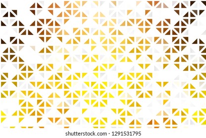 Light Yellow, Orange vector seamless cover in polygonal style. Decorative design in abstract style with triangles. Template for business cards, websites.