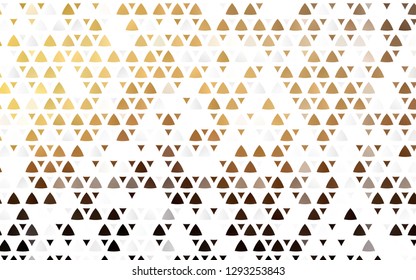 Light Yellow, Orange vector seamless template with crystals, triangles. Illustration with set of colorful triangles. Design for textile, fabric, wallpapers.