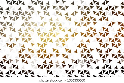 Light Yellow, Orange vector seamless backdrop with lines, triangles. Glitter abstract illustration with triangular shapes. Pattern for design of fabric, wallpapers.
