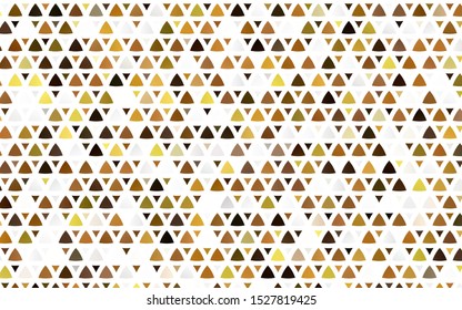 Light Yellow, Orange vector seamless template with crystals, triangles. Decorative design in abstract style with triangles. Template for business cards, websites.