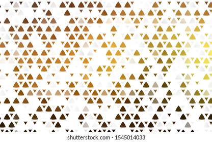 Light Yellow, Orange vector seamless template with crystals, triangles. Decorative design in abstract style with triangles. Template for business cards, websites.