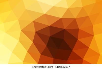 Light Yellow, Orange vector shining hexagonal shining triangular. An elegant bright illustration with gradient. The textured pattern can be used for background.