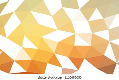 Light Yellow, Orange vector shining hexagonal shining triangular. A vague abstract illustration with gradient. The textured pattern can be used for background.