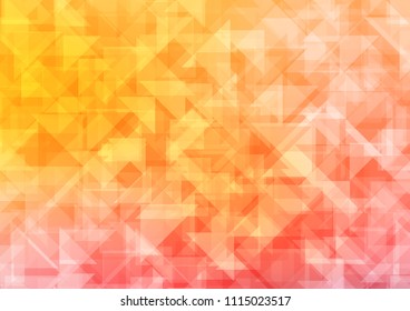 Light Yellow, Orange vector shining hexagonal shining triangular. Colorful illustration in abstract style with gradient. The elegant pattern can be used as part of a brand book.