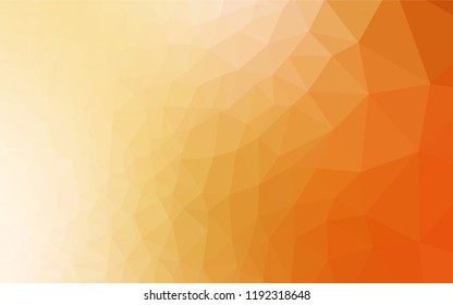 Light Yellow, Orange vector shining hexagonal template. Geometric illustration in Origami style with gradient.  Brand new style for your business design.