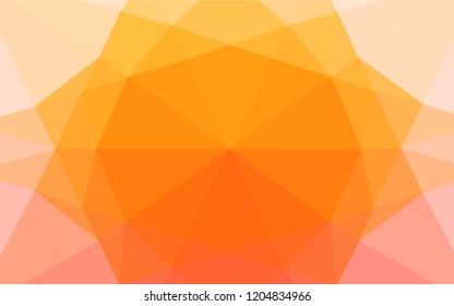 Light Yellow, Orange vector shining hexagonal template. A sample with polygonal shapes. The best triangular design for your business.