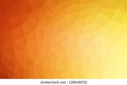 Light Yellow, Orange vector shining triangular background. An elegant bright illustration with gradient. Polygonal design for your web site.