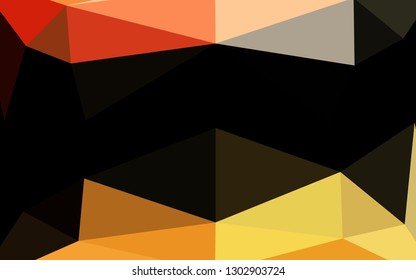 Light Yellow, Orange vector shining triangular template. Triangular geometric sample with gradient.  Triangular pattern for your business design.