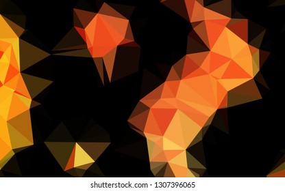 Light Yellow, Orange vector shining triangular background. Geometric illustration in Origami style with gradient. Brand new style for your business design.