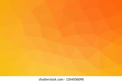 Light Yellow, Orange vector shining triangular template. A sample with polygonal shapes. Template for your brand book.