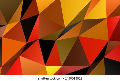 Light Yellow, Orange vector shining triangular background. A sample with polygonal shapes. Completely new design for your business.