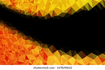 Light Yellow, Orange vector shining triangular background. A completely new color illustration in a vague style. Polygonal design for your web site.