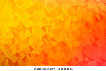 Light Yellow, Orange vector shining triangular pattern. Shining colored illustration in a Brand new style. Triangular pattern for your business design.