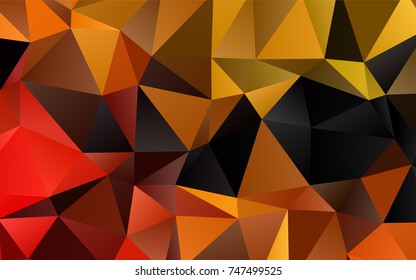 Light Yellow, Orange vector shining triangular pattern. Colorful abstract illustration with gradient. The textured pattern can be used for background.