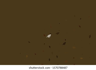 Light Yellow, Orange vector sketch layout. Smart decorative design in natural style with leaves. Hand painted design for web, leaflet, textile.