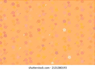 Light Yellow, Orange vector sketch layout. Sketchy doodles with colorful gradient leaves. Pattern for heads of websites and designs.