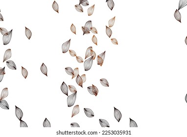 Light Yellow, Orange vector sketch texture. A vague abstract illustration with leaves in doodles style. Brand new style for your business design.