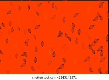 Light Yellow, Orange vector sketch backdrop. Colorful abstract illustration with leaves in doodle style. New template for your business design.