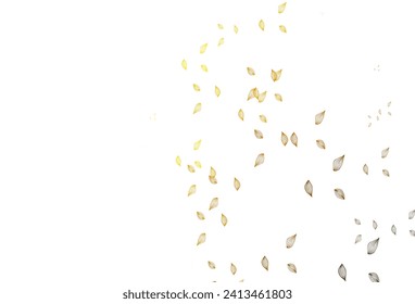 Textura de dibujo vectorial de color amarillo claro y naranja. Hojas abstractas con gradiente en un fondo simple. Diseño pintado a mano para web, volante, textil.