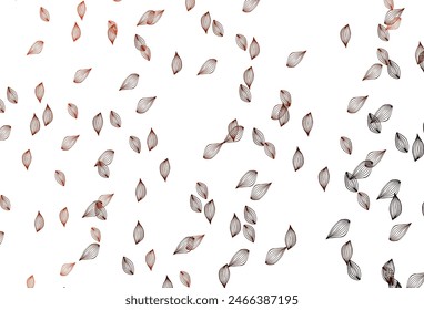 Light Yellow, Orange vector sketch backdrop. Colorful abstract illustration with leaves in doodle style. New template for your business design.