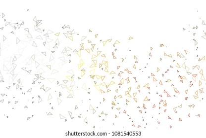 Light Yellow, Orange vector of small triangles on white background. Illustration of abstract texture of triangles. Pattern design for banner, poster, cover.