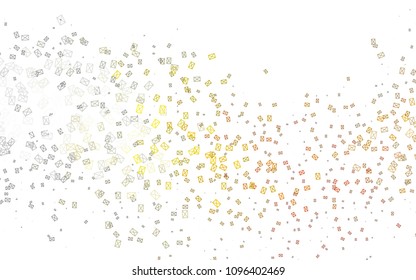 Light Yellow, Orange vector of small triangles on white background. Illustration of abstract texture of triangles. Pattern design for banner, poster, cover.