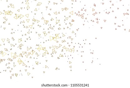 Light Yellow, Orange vector of small triangles on white background. Illustration of abstract texture of triangles. Pattern design for banner, poster, cover.