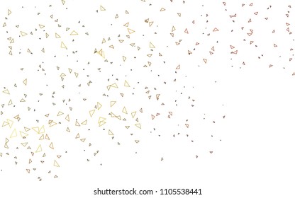Light Yellow, Orange vector of small triangles on white background. Illustration of abstract texture of triangles. Pattern design for banner, poster, cover.