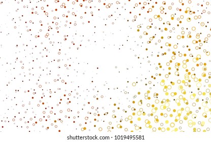 Light Yellow, Orange vector  template with circles. Modern abstract illustration with colorful water drops. Pattern can be used as texture of water, rain drops.