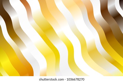 Light Yellow, Orange vector template with abstract lines. Blurred geometric sample with gradient bubbles.  A completely new template for your business design.