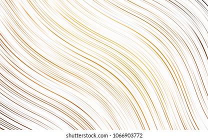 Light Yellow, Orange vector template with abstract lines. Creative illustration in halftone marble style with gradient. Textured wave pattern for backgrounds.