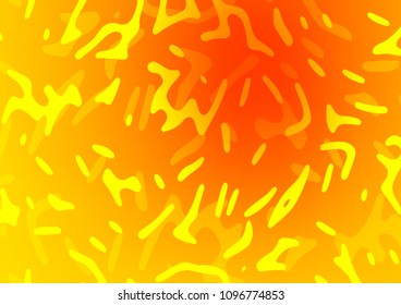 Light Yellow, Orange vector template with bubble shapes. Creative geometric illustration in marble style with gradient. Marble style for your business design.