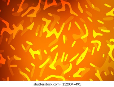 Light Yellow, Orange vector template with liquid shapes. Blurred geometric sample with gradient bubbles.  New composition for your brand book.
