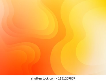 Light Yellow, Orange vector template with abstract lines. Shining illustration, which consist of blurred lines, circles. A new texture for your  ad, booklets, leaflets.
