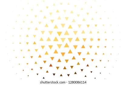Light Yellow, Orange vector template with crystals, triangles. Beautiful illustration with triangles in nature style. Pattern for busines ad, booklets, leaflets