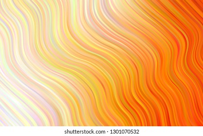 Light Yellow, Orange vector template with bent ribbons. Colorful abstract illustration with gradient lines. The best blurred design for your business.
