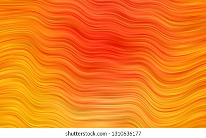 Light Yellow, Orange vector template with bent lines. An elegant bright illustration with gradient. A completely new marble design for your business.