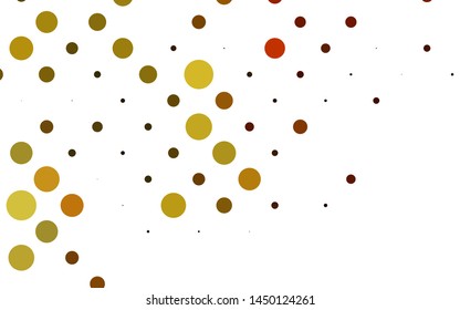 Light Yellow, Orange vector template with circles. Blurred bubbles on abstract background with colorful gradient. Design for posters, banners.