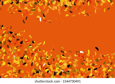 Light Yellow, Orange vector template with memphis shapes. Decorative design in abstract style with random forms. Modern design for your business card.