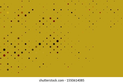 Light Yellow, Orange vector template with circles. Blurred decorative design in abstract style with bubbles. Pattern for ads, leaflets.