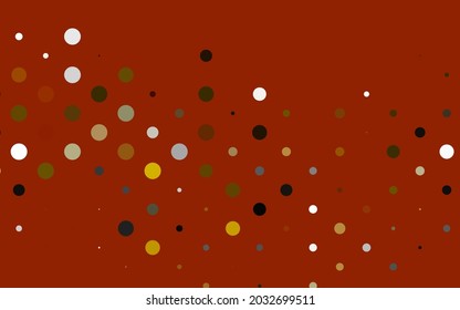 Plantilla vectorial de color amarillo claro y naranja con círculos. Ilustración abstracta con burbujas de colores al estilo natural. Diseño para anuncios comerciales.