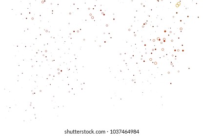 Light Yellow, Orange vector  texture with disks. Abstract illustration with colored bubbles in nature style. The pattern can be used for ads, leaflets of liquid.
